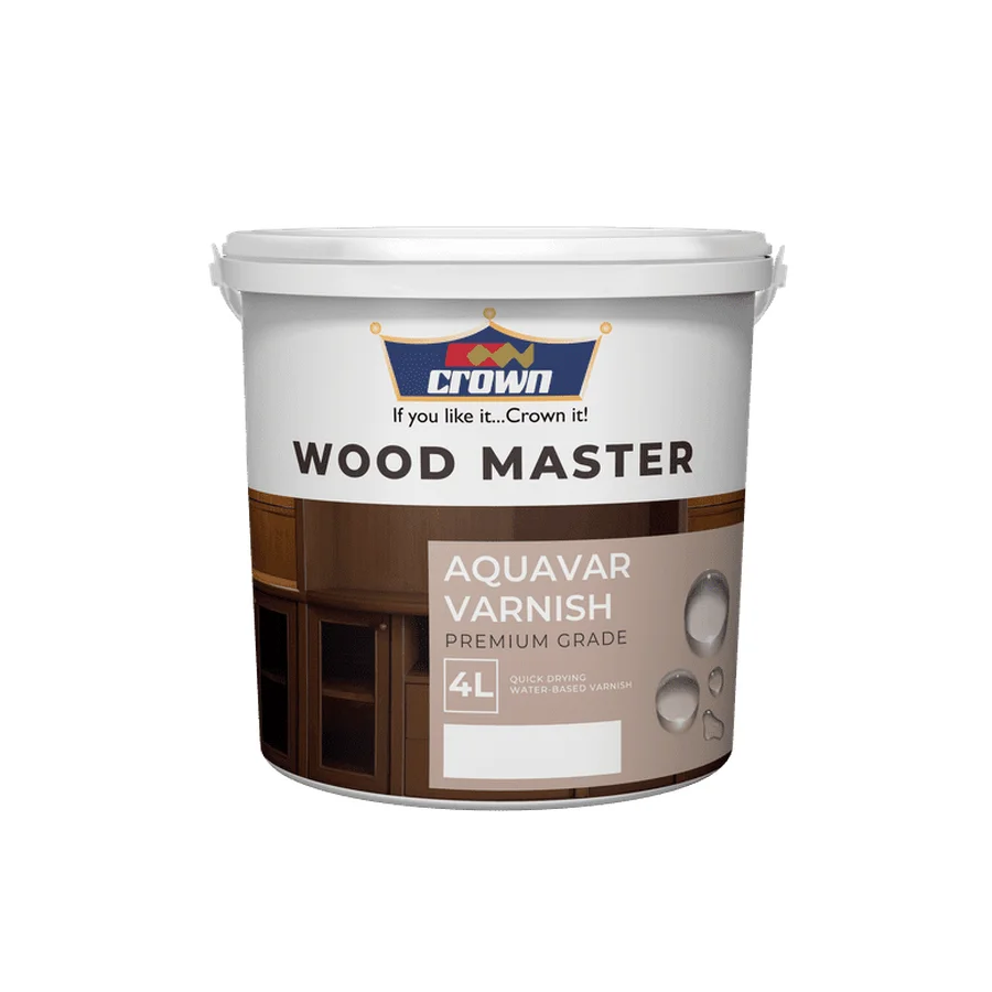 Crown Wood Master Aquavar Varnish product packaging