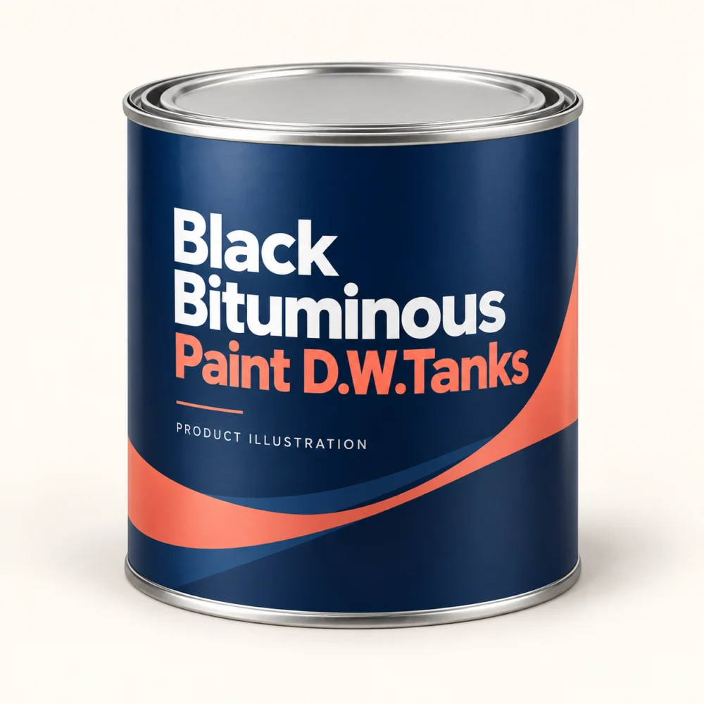 AI product illustration of Black Bituminous Paint D.W.Tanks; actual packaging may differ